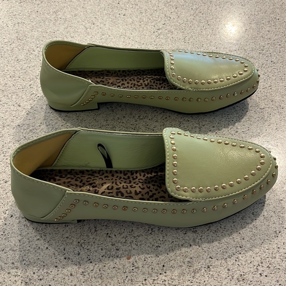 NWOT Seven7 Francesca Light Green Studded Loafers - Picture 4 of 7